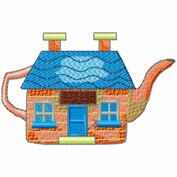 Teapots Embroidery Design 5